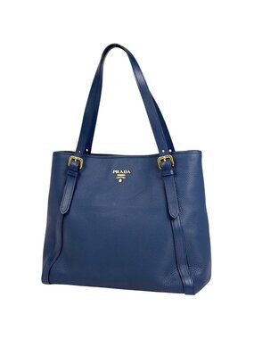 Prada Tote Bag Leather Blue
